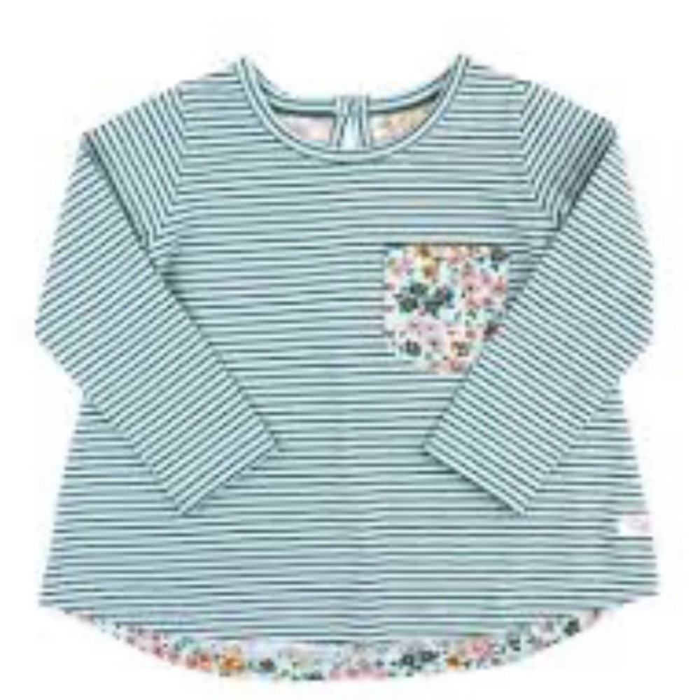 Ruggedbutts Vintage Garden Striped Pocket Tunic 4T